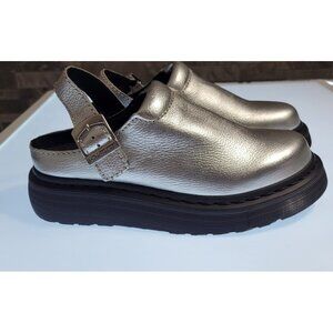 Dr. Martens Metallic Silver Slingback Platform Shoes Women’s US 7 New